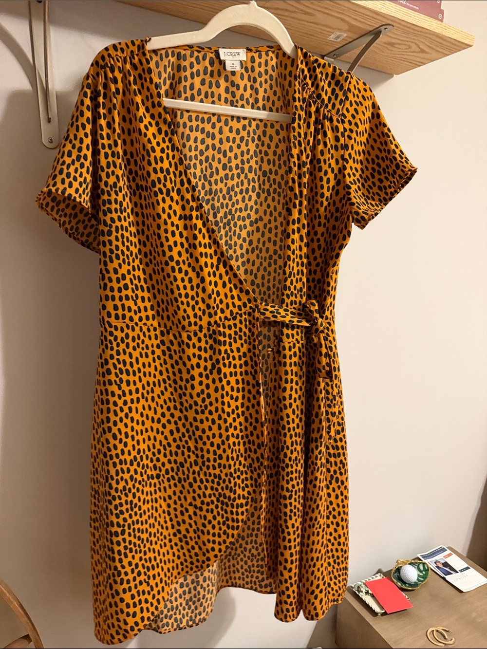 J. Crew Amber Leopard-Spot Wrap Dress